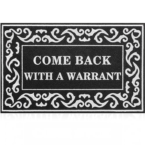 Lzuso Door Mats Welcome Mat Come Back with A Warrant Doormats Outdoor Indoor with Non Slip Rubber Backing Durable Easy to Clean Entrance Funny Mat for Home Farmhouse Patio Front Door Mats - Image 1
