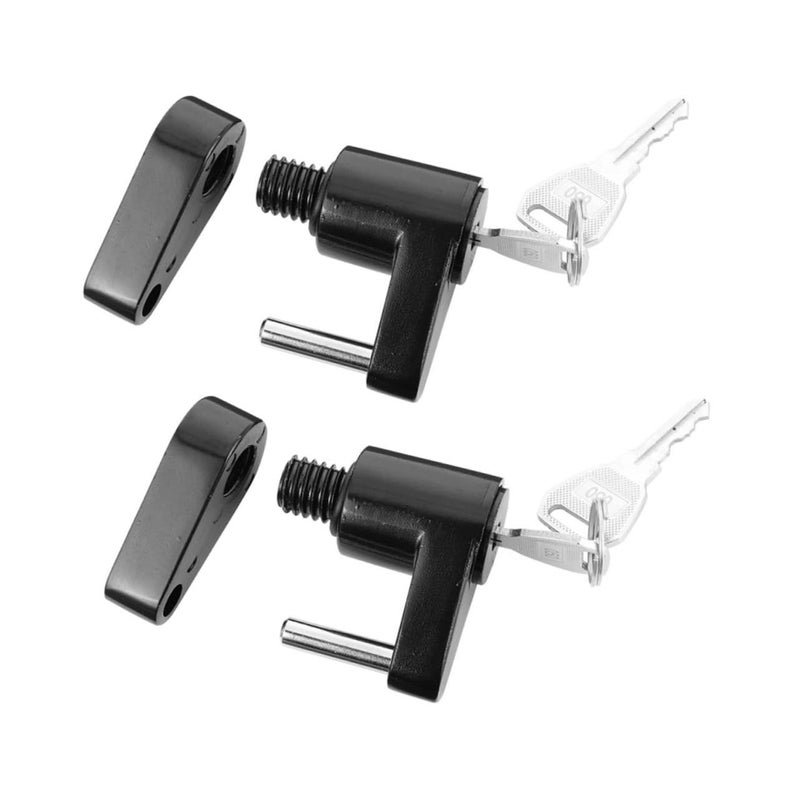 2 Sets Black Trailer Coupler Lock Heavy Duty Turn Activation With Keys For Security2025-04-17 19:59:14 - Image 2