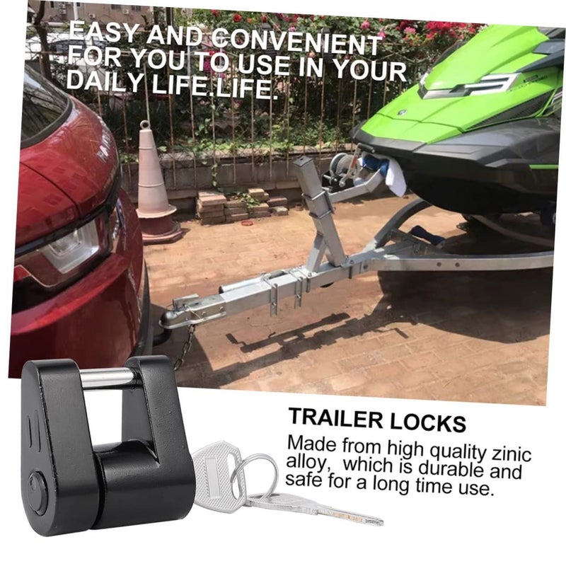 2 Sets Black Trailer Coupler Lock Heavy Duty Turn Activation With Keys For Security2025-04-17 19:59:14 - Image 5