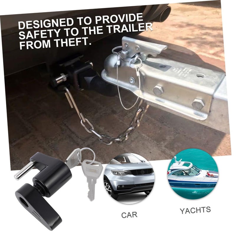 2 Sets Black Trailer Coupler Lock Heavy Duty Turn Activation With Keys For Security2025-04-17 19:59:14 - Image 3
