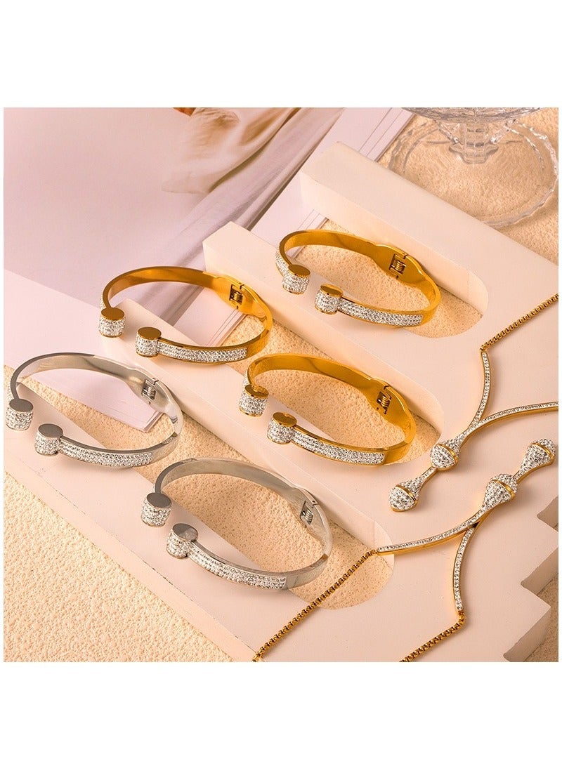JOOLI Jewelry Set New Necklace and Bracelet Exclusive Elegant Jewellery for Women Ladies Fashion Accessories Gold Fine Girls Shiny Waterproof Noble Bangles Stylish 2024 Summer - Image 5