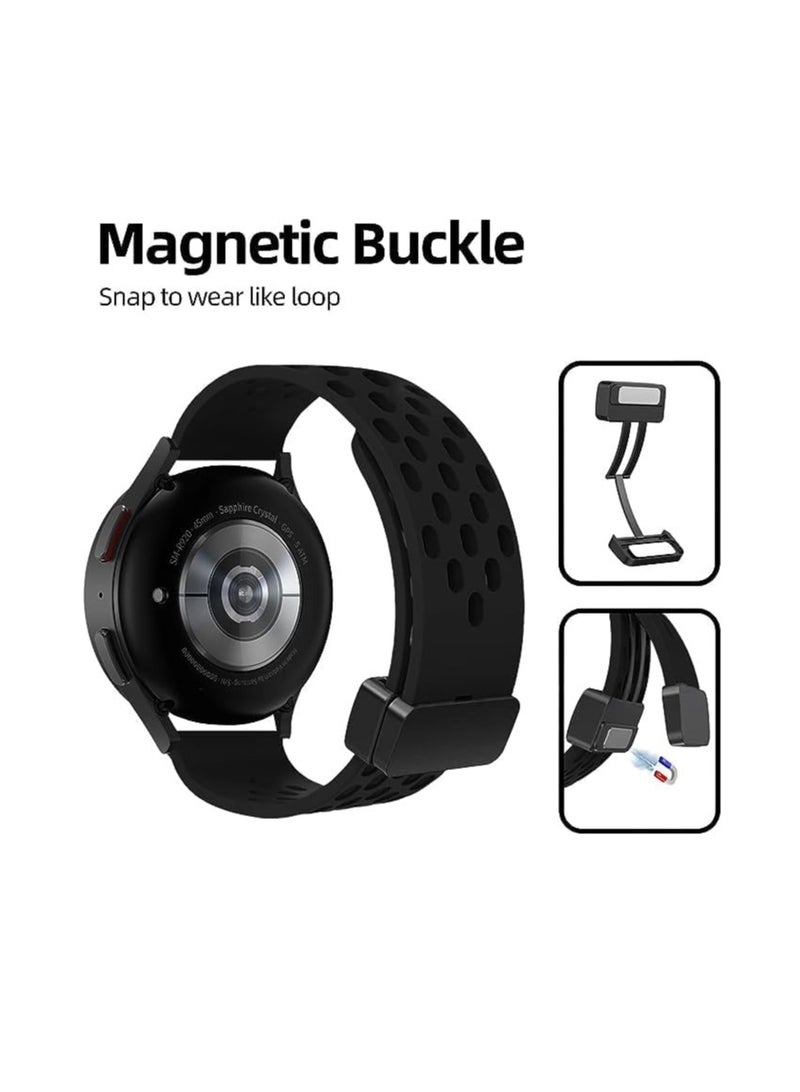 Strap Silicone Magnetic Buckle 20MM For Samsung Gear Sport/Watch 6/5/4/5 Pro 45mm/S2 classic/active 2 40mm 44mm/Amazfit GTS 2/2e/GTS 3/3 Pro/GTS 4/GTS 2 Mini/3 Mini/4 Mini/Bip 3/Bip 3 Pro - Image 3