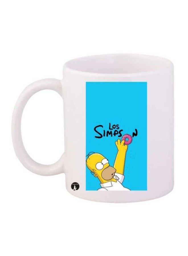 RKN Los Simpson Printed Coffee Mug White/Blue/Yellow - Image 1