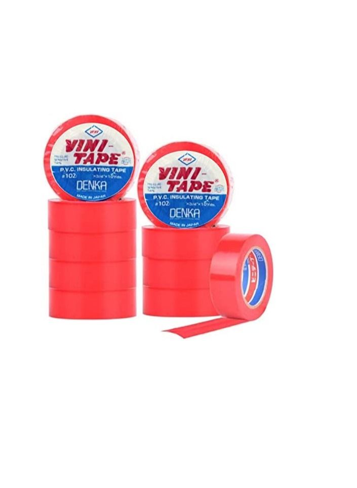 فيني شريط عازل للكهرباء من فيني- 10 قطع (أحمر) - Image 3