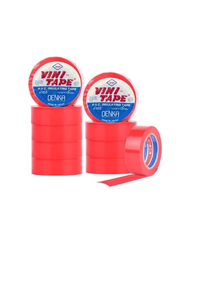 فيني شريط عازل للكهرباء من فيني- 10 قطع (أحمر) - Image 2