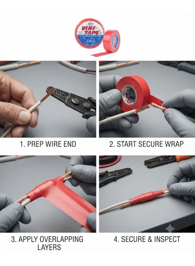 Vini Electrical Insulation Tape- 10 Pieces (Red) - Image 3