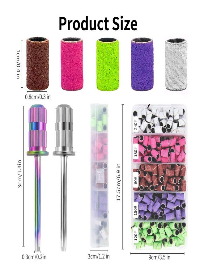 BELICOO Sanding Bands 300 Pcs 5 Color Coarse Fine 80#120#150#180#240# Grits Professional for Acrylic Nails Manicures and Pedicure - Image 3