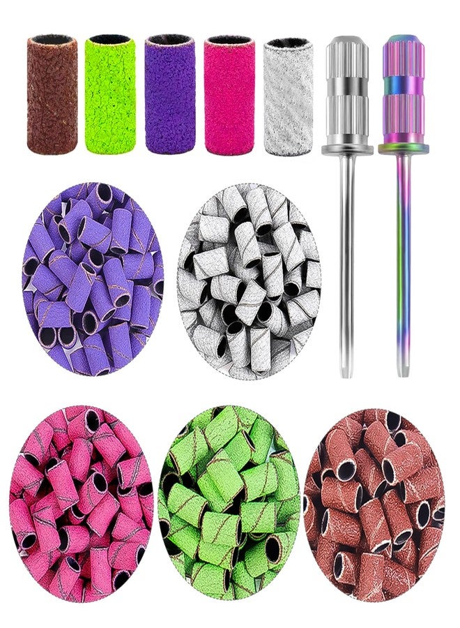 BELICOO Sanding Bands 300 Pcs 5 Color Coarse Fine 80#120#150#180#240# Grits Professional for Acrylic Nails Manicures and Pedicure - Image 1