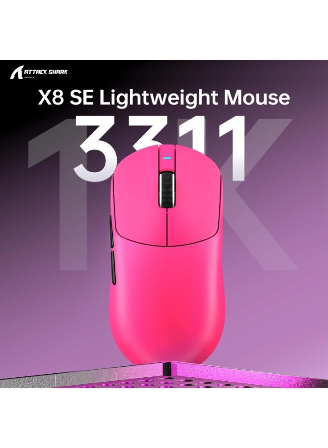 هجوم القرش فأرة الألعاب اللاسلكية ATTACK SHARK X8 SE، فأرة لاسلكية فائقة الخفة بوزن 55 غرامًا قابلة للبرمجة، تدعم الاتصال السلكي/البلوتوث/2.4 جيجاهرتز، معدل استجابة 1 كيلو هرتز، مستشعر ألعاب PixArt PAW3311، دقة 25000 نقطة في البوصة - Image 2