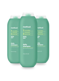 Method Method Everyday Shampoo Daily Zen with Cucumber Green Tea and Seaweed Scent Notes Paraben and Sulfate Free 14 oz Pack of 3 