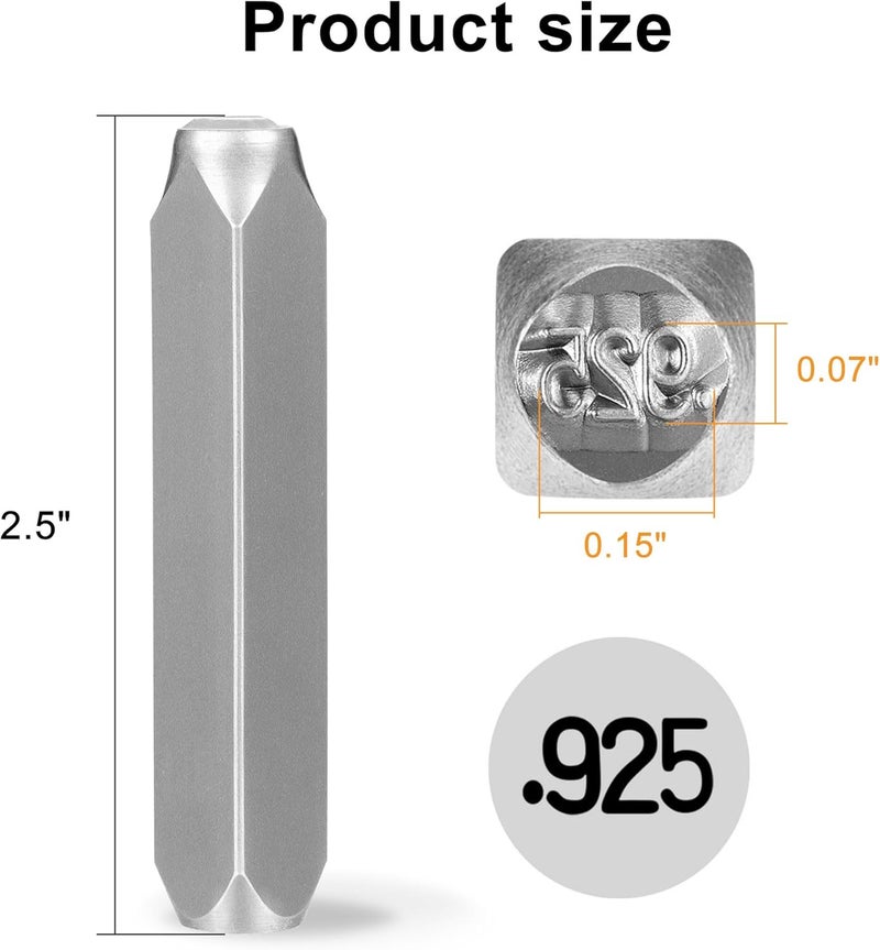 Yoption 4mm .925 Metal Stamp, Metal Punch Stamping Tool DIY Arts and Crafts Supplies for Stamping/Punching, Jewelry, Clay, Leather, Wood - Image 2