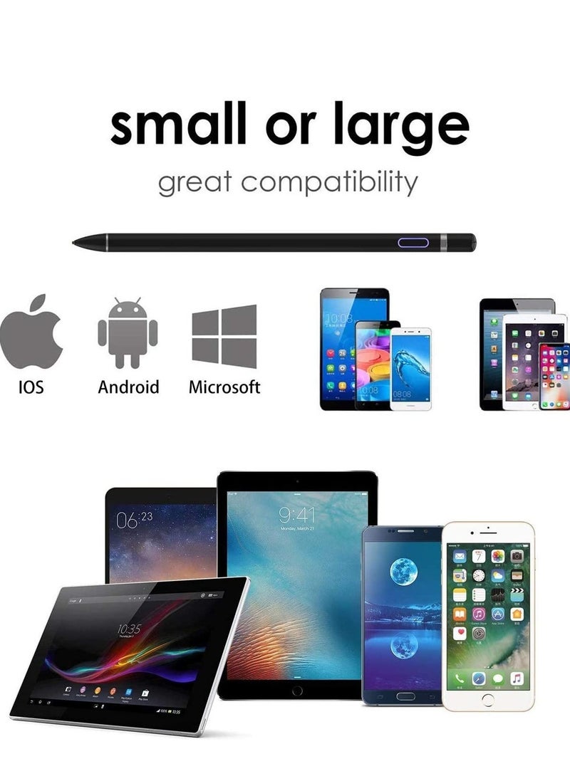 ELTRAZONE Stylus Pencil Compatible for Apple,Active Stylus Pens for Touch Screens,Smart Rechargeable Capacitive 1.5mm Fine Point i-Pad Pen and Most Tablets on Touchscreen Devices (Black) - Image 5