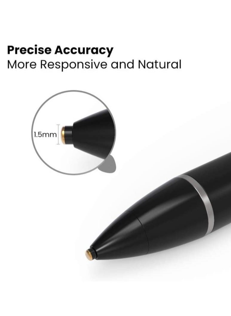 ELTRAZONE Stylus Pencil Compatible for Apple,Active Stylus Pens for Touch Screens,Smart Rechargeable Capacitive 1.5mm Fine Point i-Pad Pen and Most Tablets on Touchscreen Devices (Black) - Image 2