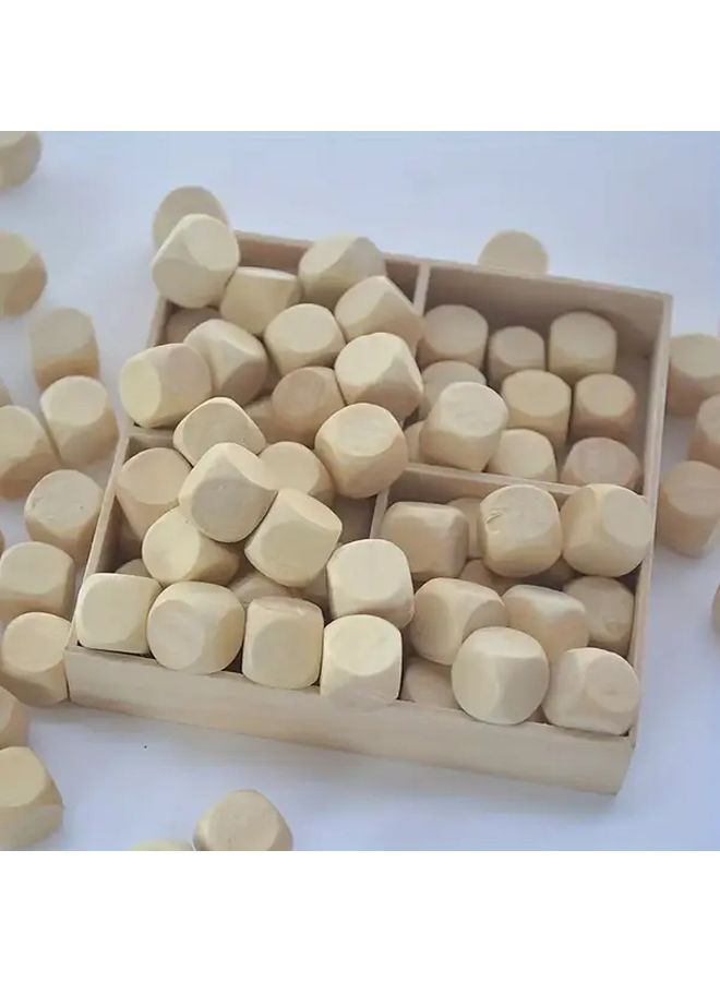 35 Pack 16mm Wooden Blank Dice Set For Crafting And Holiday Celebrations - Image 2
