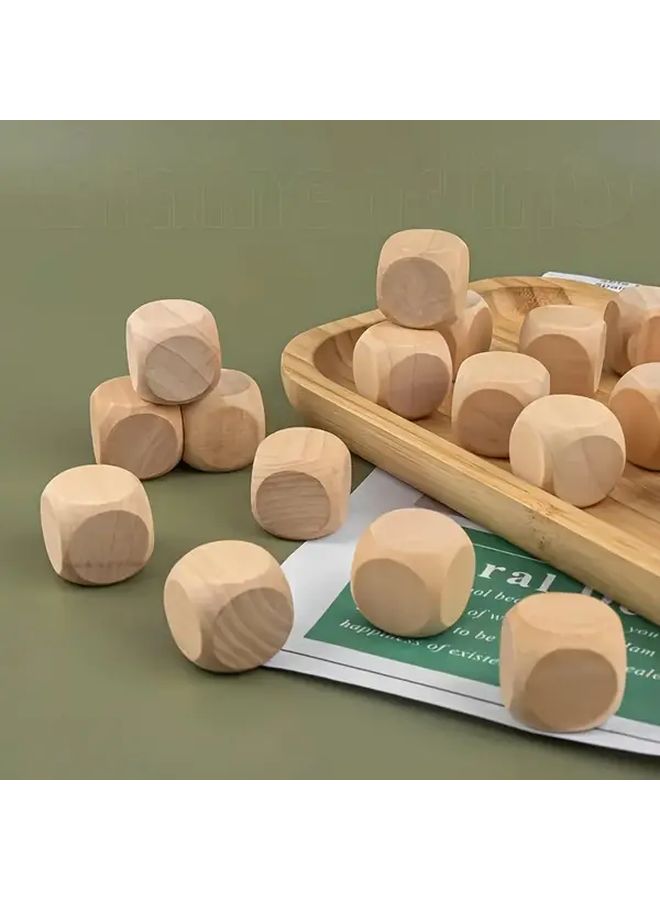 35 Pack 16mm Wooden Blank Dice Set For Crafting And Holiday Celebrations - Image 5