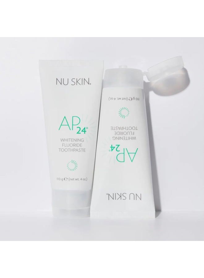 Nu Skin معجون أسنان AP 24 للتبييض بالفلورايد | 4 أونصات | يضيء ويبيض الأسنان | يساعد في منع تسوس الأسنان | تركيبة فانيليا نعناع لطيفة | عبوتين - Image 3