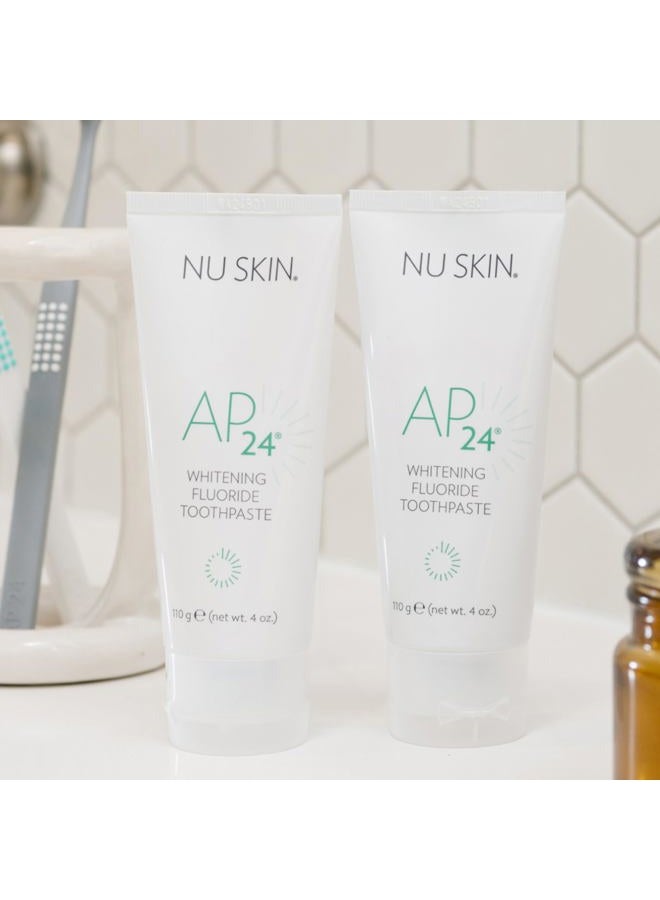 Nu Skin معجون أسنان AP 24 للتبييض بالفلورايد | 4 أونصات | يضيء ويبيض الأسنان | يساعد في منع تسوس الأسنان | تركيبة فانيليا نعناع لطيفة | عبوتين - Image 5