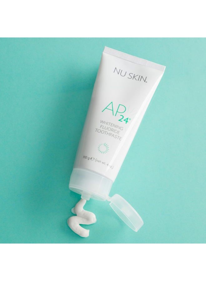 Nu Skin معجون أسنان AP 24 للتبييض بالفلورايد | 4 أونصات | يضيء ويبيض الأسنان | يساعد في منع تسوس الأسنان | تركيبة فانيليا نعناع لطيفة | عبوتين - Image 4