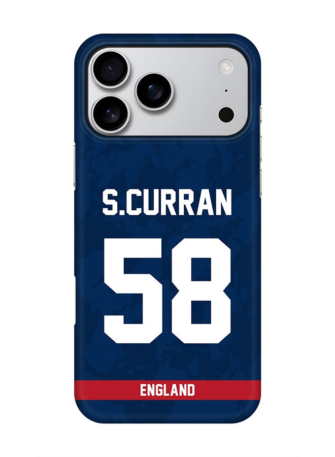 Stylizedd For iPhone 17 Pro Max,Case, [Compatible with MagSafe] Magnetic cover Slim fit Protection Matte, - England Sam Curran, Jersey No 58