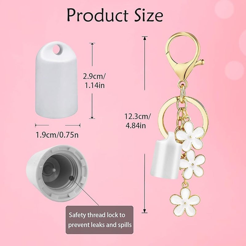 4PCS Lip Balm Cap Keychain for Summer Fridays Lip Gloss 0.5oz Gloss Holder With Flower Charms Portable Accessorie - Image 3