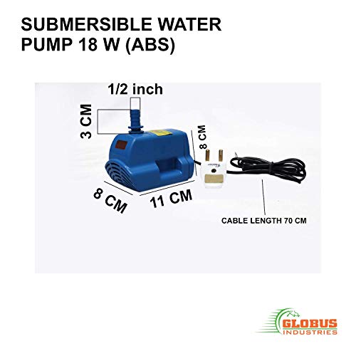 GLOBUS 303 SUBMERSIBLE WATER PUMP 18 WATT BLUE ABS WITH FREE 2 PIN SOCKET - Image 3
