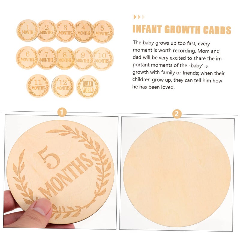 13Pcs Wheat Pattern Milestone Cards Durable Photo Props For Monthly Growth - Image 4