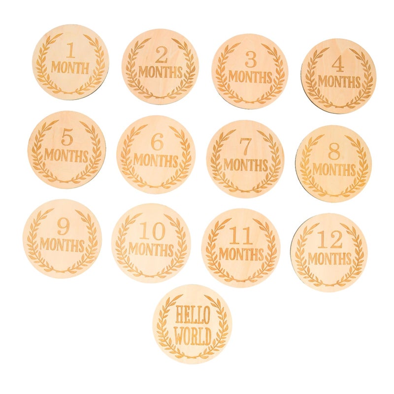 13Pcs Wheat Pattern Milestone Cards Durable Photo Props For Monthly Growth - Image 2