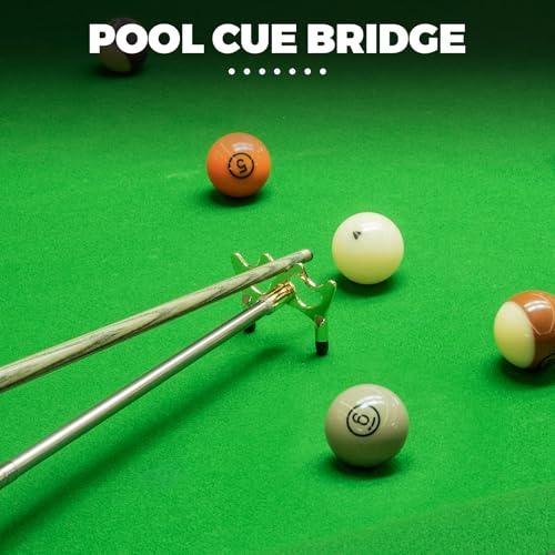 EOTJYAO Pool Bridge Stick Professional Retractable Pool Cue Bridge with Removable Brass Bridge Head Free Adjustment for MultiAngle Shots Easy to Use and Storage Essential Pool Table Accessories - Image 3