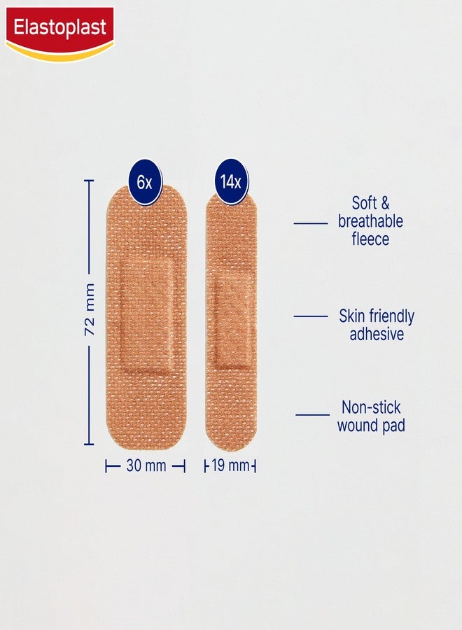 Elastoplast Sensitive Hypoallergenic Plasters Medium (20 Pieces, Plasters for Painless Removal, Soft and Breathable Fabric Plasters, Medium Skin Tone Sensitive Plasters - Image 3