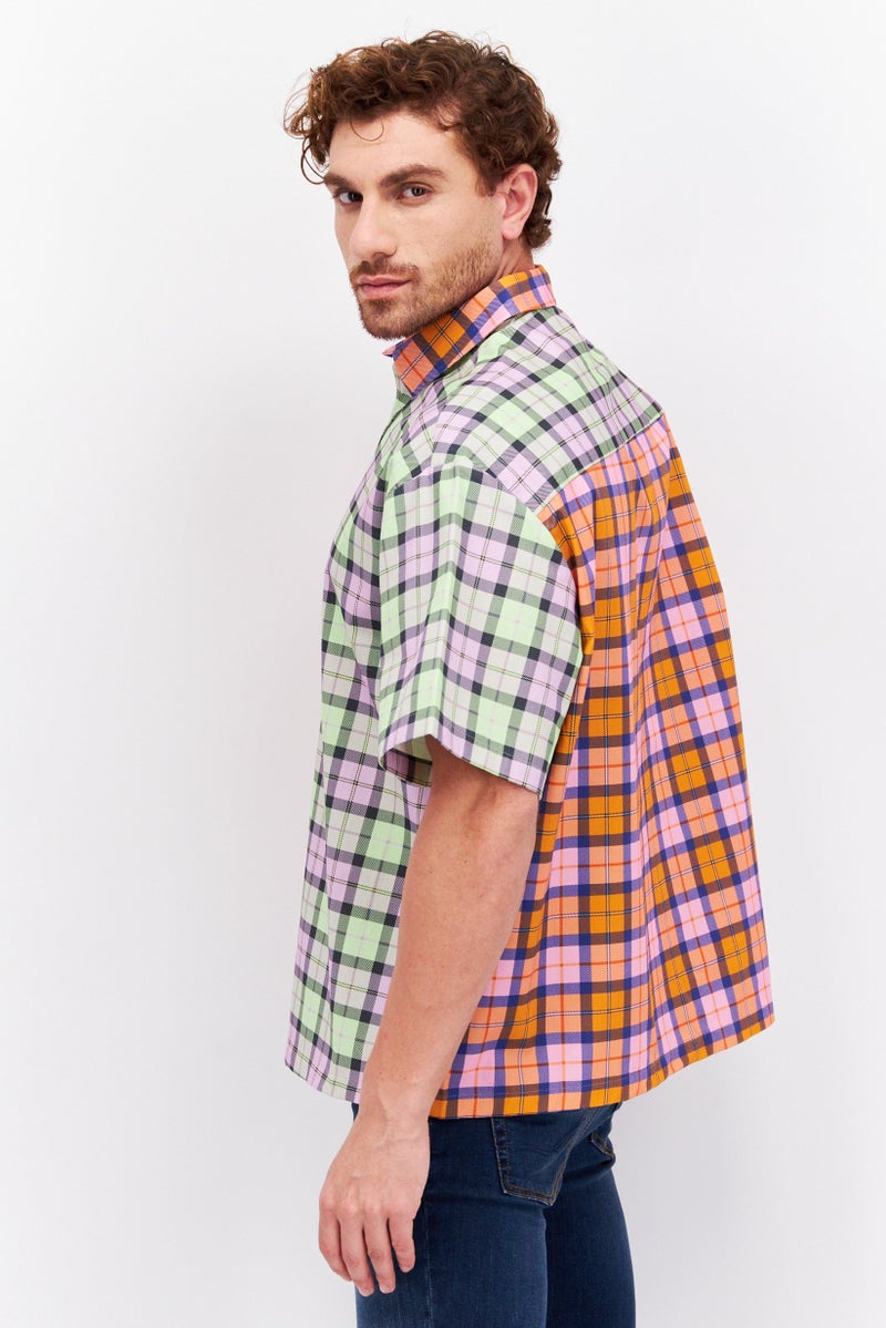 Asos Design Men Regular Fit Checkered Short Sleeves Casual Shirt, Multicolor - Image 3