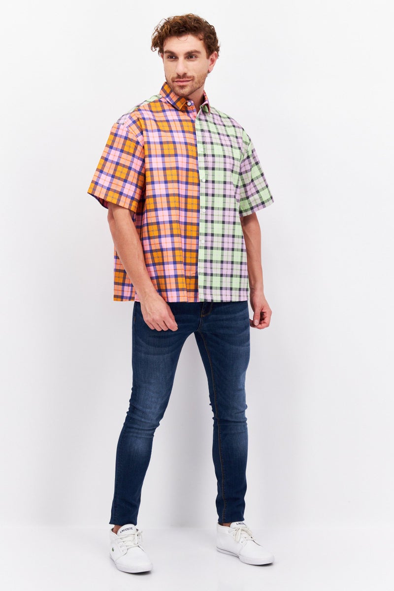 Asos Design Men Regular Fit Checkered Short Sleeves Casual Shirt, Multicolor - Image 4
