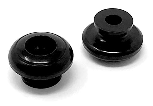 Vintage Forge Guitar Strap Buttons Black Mushroom Head for Guitar and Bass (2) with Screws and Felt Washers Universal Fit for Ibanez, ESP, Schecter, Jackson and more SB110-BLK - Image 2