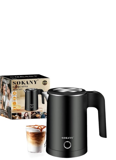 sokany electric kettle, Water Boiler, Efficient 600 W Electric Kettle - 0.5 L Capacity with Dual Safety System and Eco-Friendly Design, SK-1077