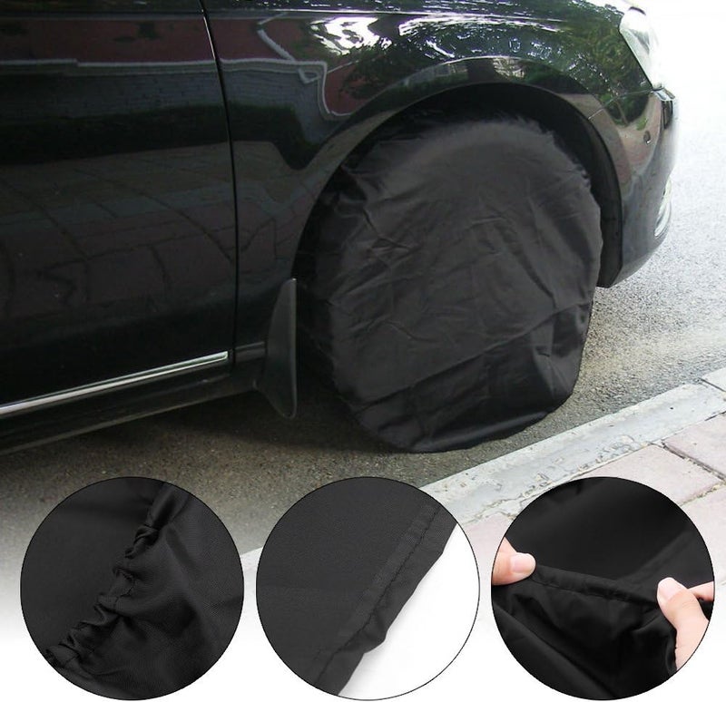 klarako Wheel Tire Covers, 32 Inch Waterproof Tire Protectors for RV Auto Truck Car Camper Trailer (Black) - Image 1