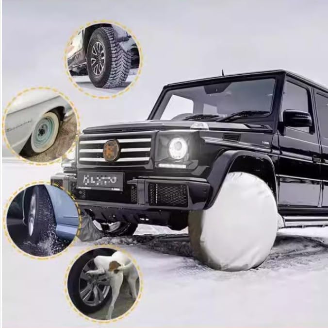 klarako Wheel Tire Covers, 32 Inch Waterproof Tire Protectors for RV Auto Truck Car Camper Trailer (Black) - Image 2