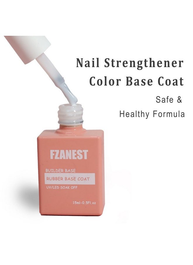 FZANEST - Rubber Base Builder Gel Polish 6Pcs*7.5Ml Set6 In 1 Builder Gel In A Bottlenail Strengthener Base Gel With Jelly Natural Nude Pink Color Uv Gel Nail Polish Kitquick Extension Gel Soak Off - Image 1