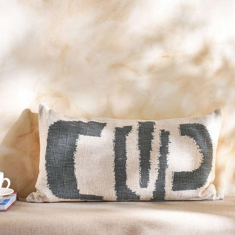 Pan Home Vega Printed Filled Cushion 35x60cm - Black