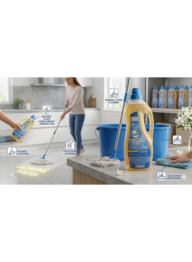 PURE Floor Disinfectant & Multi-Surface Cleaner - Jasmine Scent, 1L - Kills 99.9% of Germs - Image 2