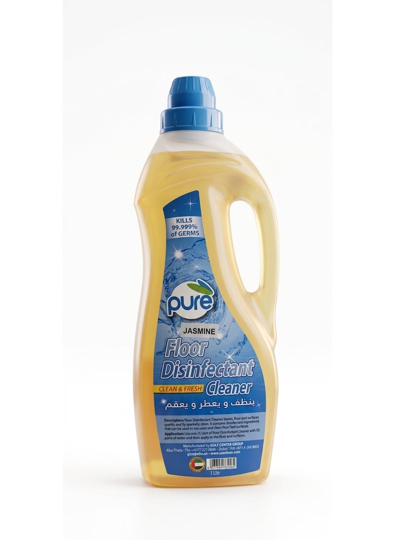 PURE Floor Disinfectant & Multi-Surface Cleaner - Jasmine Scent, 1L - Kills 99.9% of Germs - Image 1
