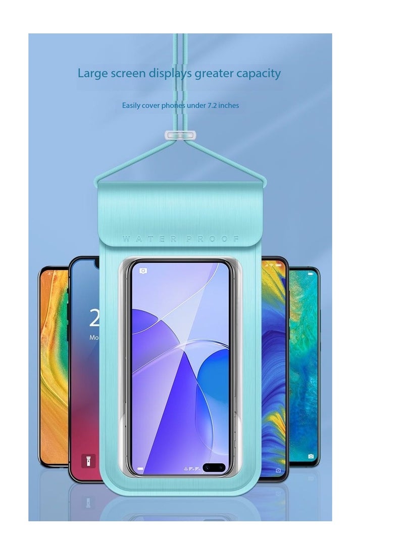 IPX8 Certified 30M Heavy Rainproof Phone Pouch for Food Delivery Riders - Sealed Transparent Touch Screen Case with Reflective Lanyard & Bike Mount Compatibility - Fit iPhone 16/15/14, Galaxy S25/S24 - Up to 7.2" Screen - Durable PVC, Shockproof & Anti-Scratch - 2 Pack（Gold-7.2inch，FLL0073811）