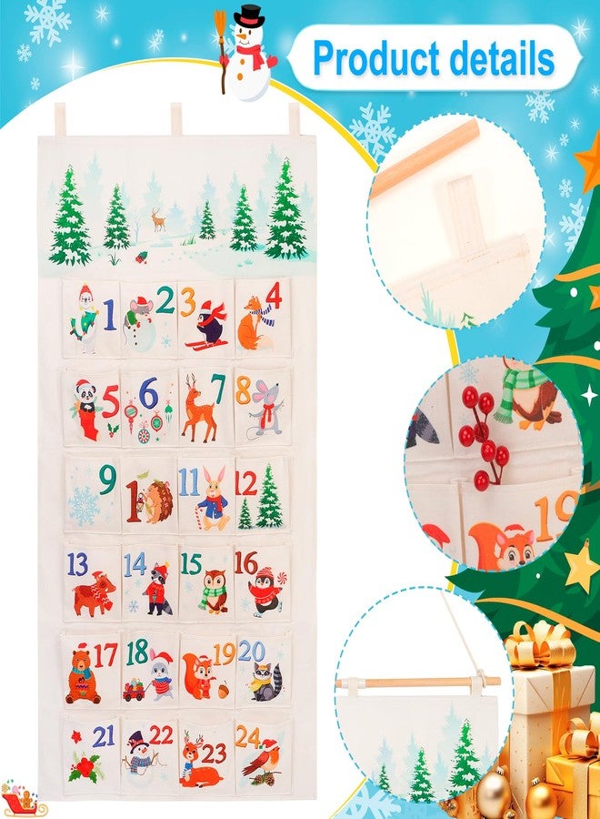 HOWAF Fabric Christmas Advent Calendar 2025 with Pockets (Countdown to Christmas), 24 Days Mystery Christmas Countdown Calendar for Xmas Holiday Home Wall Decoration, Animal Themed - Image 3
