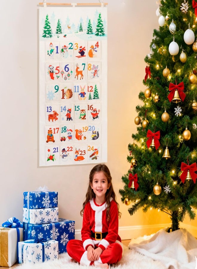 HOWAF Fabric Christmas Advent Calendar 2025 with Pockets (Countdown to Christmas), 24 Days Mystery Christmas Countdown Calendar for Xmas Holiday Home Wall Decoration, Animal Themed - Image 4