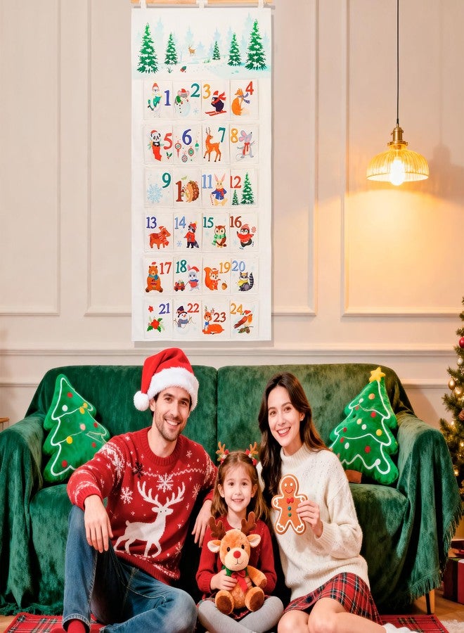 HOWAF Fabric Christmas Advent Calendar 2025 with Pockets (Countdown to Christmas), 24 Days Mystery Christmas Countdown Calendar for Xmas Holiday Home Wall Decoration, Animal Themed - Image 5