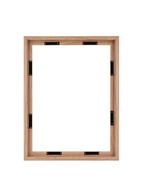 MCS Canvas Float Frames 18x24 Frame, Walnut Woodgrain Frame for Finished Canvases, Vertical & Horizontal Wall Hanging Large Frame with Adhesive for Canvas Paintings (1-Pack)