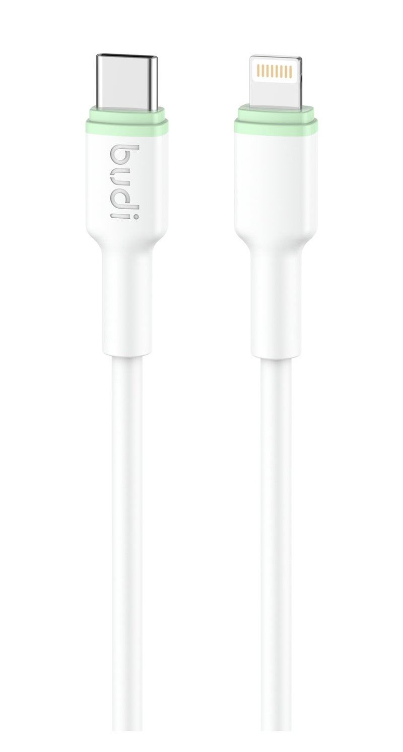 بودي كابل شحن سريع ومزامنة بيانات USB-C إلى Lightning بتقنية PD وقدرة 27 واط، بطول 1 متر (DC277TL10WS) - متانة عالية تتحمل أكثر من 25,000 عملية ثني، شحن آمن، لون أبيض. - Image 3