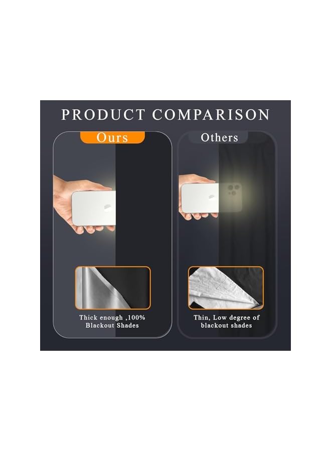 The Bros Blackout Blind,10 Pairs Blackout Curtains, 420D No Drill Portable Black Out Fabric Curtains for Bedroom, Nursery, Dorm Room and Office Windows, Contains Installation Tools (145 x 300cm) - Image 4