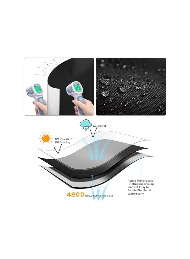 The Bros Blackout Blind,10 Pairs Blackout Curtains, 420D No Drill Portable Black Out Fabric Curtains for Bedroom, Nursery, Dorm Room and Office Windows, Contains Installation Tools (145 x 300cm) - Image 5