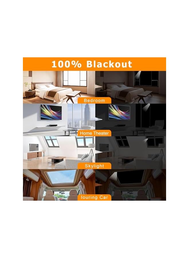 The Bros Blackout Blind,10 Pairs Blackout Curtains, 420D No Drill Portable Black Out Fabric Curtains for Bedroom, Nursery, Dorm Room and Office Windows, Contains Installation Tools (145 x 300cm) - Image 2