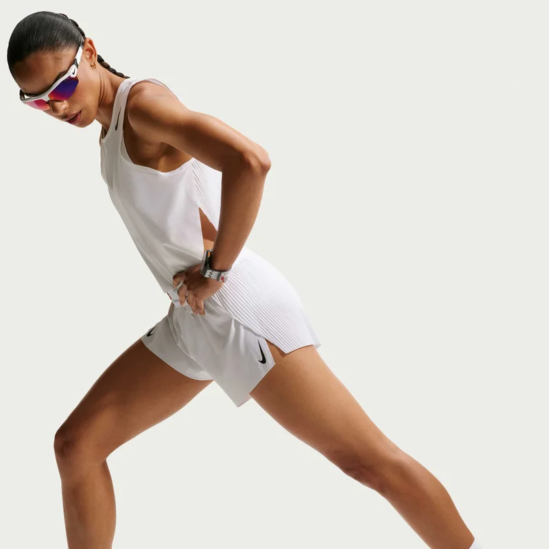 Nike White Women's AeroSwift Dri-FIT ADV Mid-Rise Running Shorts for Women | Best Price UAE