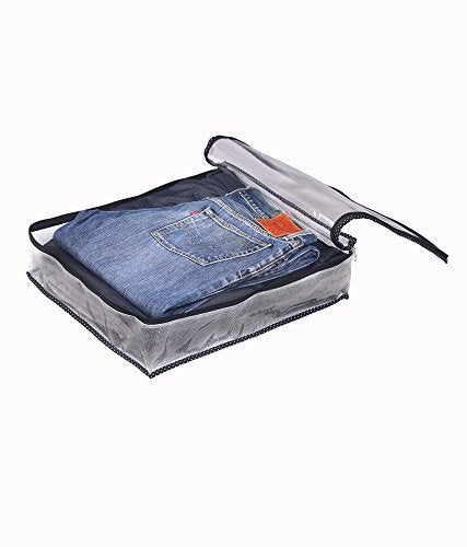 SRAJANAA Srajanaa PVC Trouser Cover for Clothes Pack of 5 Zip Closure Wardrobe Organizer Premium Clothing Storage for Pants Trousers Durable and WaterResistant - Image 2